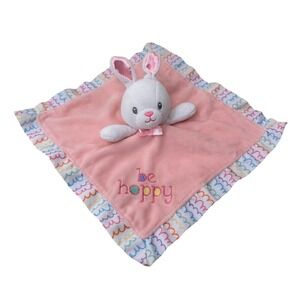Magic Years Bunny Security Blanket Be Hoppy Pink White Plush Lovey Kids Toy 13in